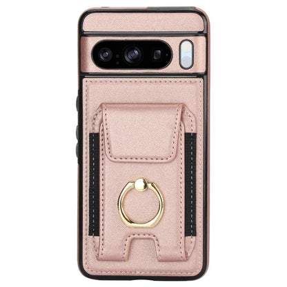 For Google Pixel 8 Pro Case Anit-Fall Kickstand Leather + TPU Phone Cover