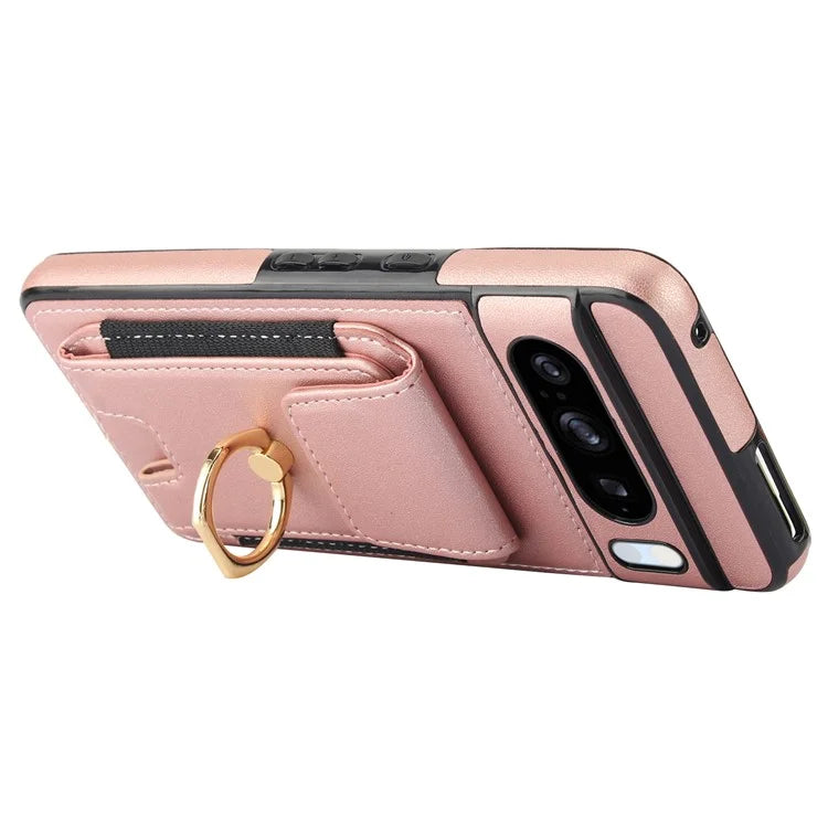 For Google Pixel 8 Pro Case Anit-Fall Kickstand Leather + TPU Phone Cover