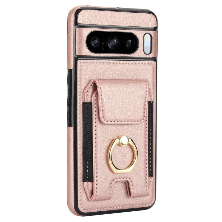 For Google Pixel 8 Pro Case Anit-Fall Kickstand Leather + TPU Phone Cover