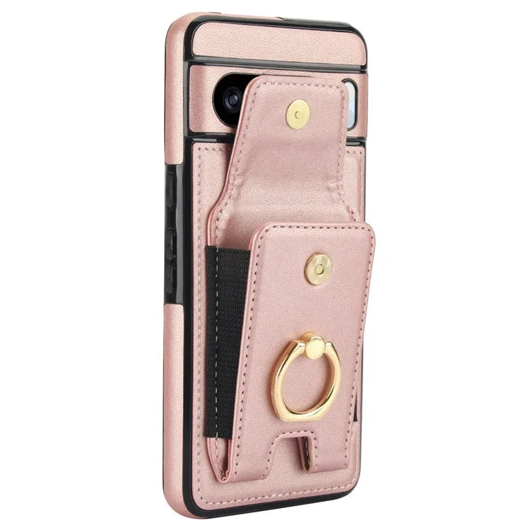 For Google Pixel 8 Pro Case Anit-Fall Kickstand Leather + TPU Phone Cover