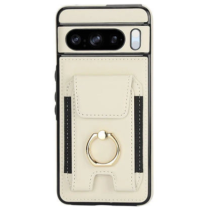 For Google Pixel 8 Pro Case Anit-Fall Kickstand Leather + TPU Phone Cover