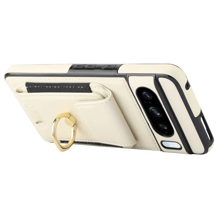 For Google Pixel 8 Pro Case Anit-Fall Kickstand Leather + TPU Phone Cover
