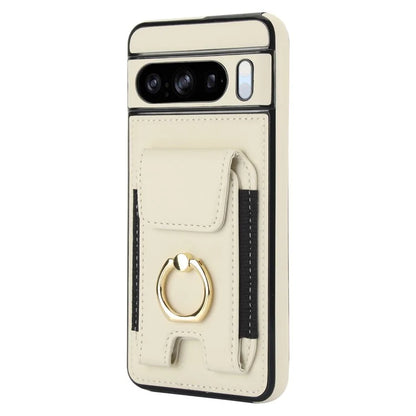 For Google Pixel 8 Pro Case Anit-Fall Kickstand Leather + TPU Phone Cover