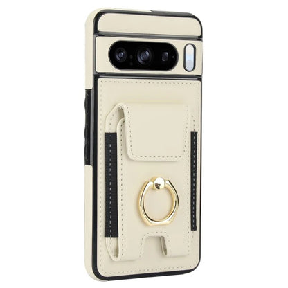 For Google Pixel 8 Pro Case Anit-Fall Kickstand Leather + TPU Phone Cover