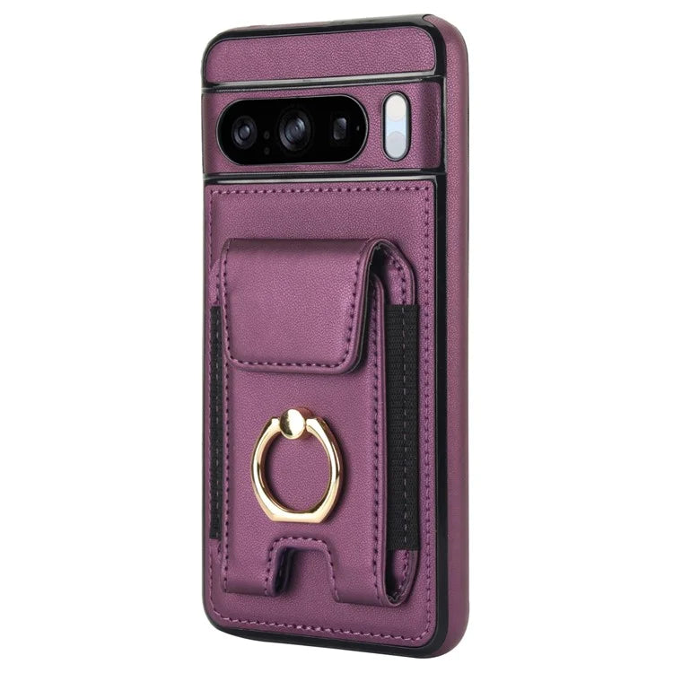 For Google Pixel 8 Pro Case Anit-Fall Kickstand Leather + TPU Phone Cover