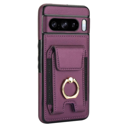 For Google Pixel 8 Pro Case Anit-Fall Kickstand Leather + TPU Phone Cover