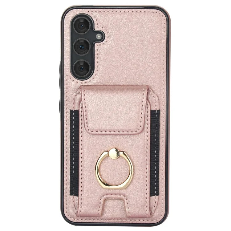 For Samsung Galaxy A14 5G / 4G Case Kickstand Card Bag Leather Coated TPU Phone Cover