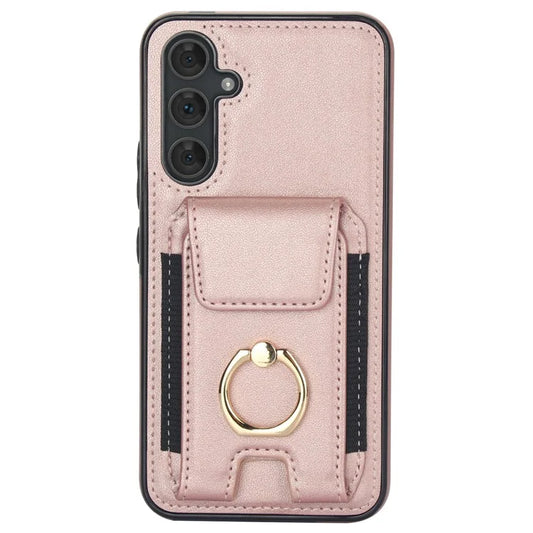 For Samsung Galaxy A14 5G / 4G Case Kickstand Card Bag Leather Coated TPU Phone Cover