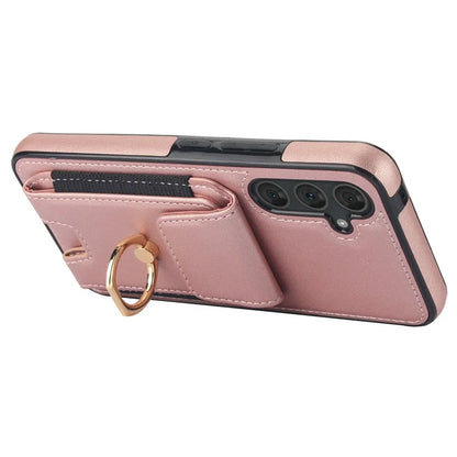 For Samsung Galaxy A14 5G / 4G Case Kickstand Card Bag Leather Coated TPU Phone Cover