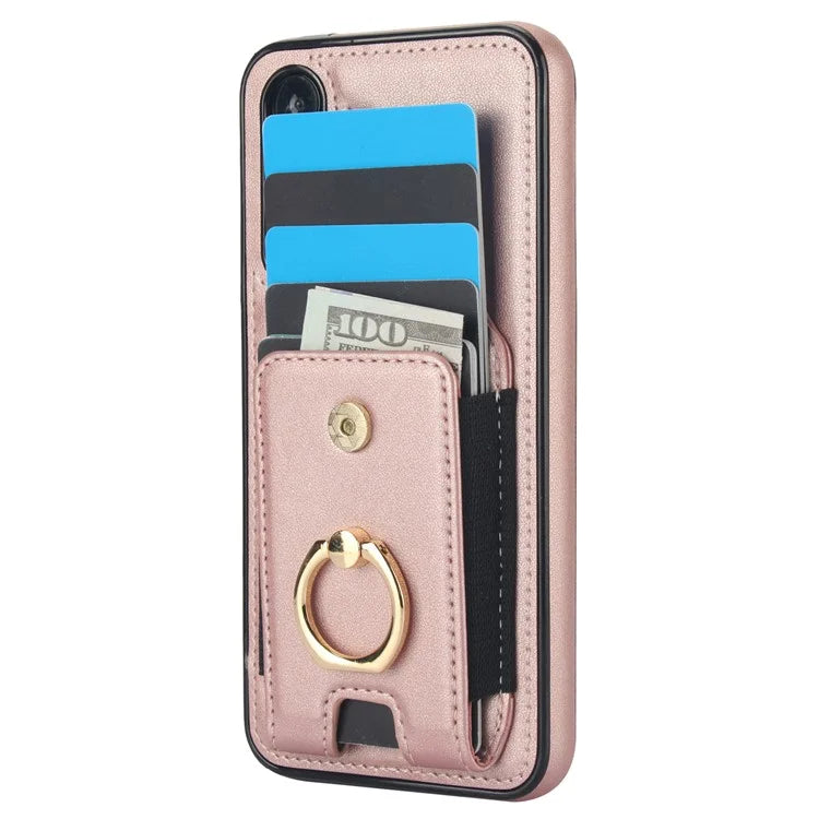 For Samsung Galaxy A14 5G / 4G Case Kickstand Card Bag Leather Coated TPU Phone Cover