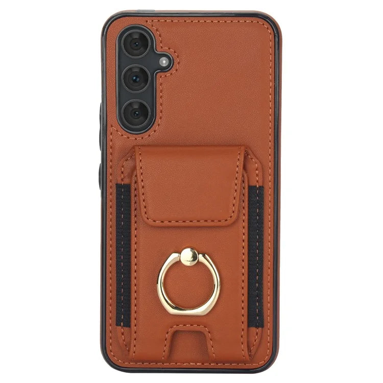 For Samsung Galaxy A14 5G / 4G Case Kickstand Card Bag Leather Coated TPU Phone Cover