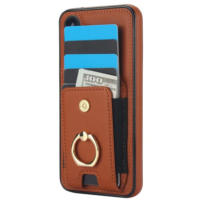 For Samsung Galaxy A14 5G / 4G Case Kickstand Card Bag Leather Coated TPU Phone Cover