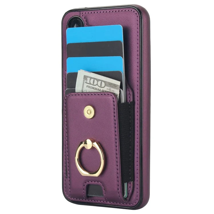 For Samsung Galaxy A14 5G / 4G Case Kickstand Card Bag Leather Coated TPU Phone Cover