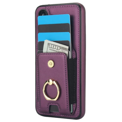 For Samsung Galaxy A14 5G / 4G Case Kickstand Card Bag Leather Coated TPU Phone Cover