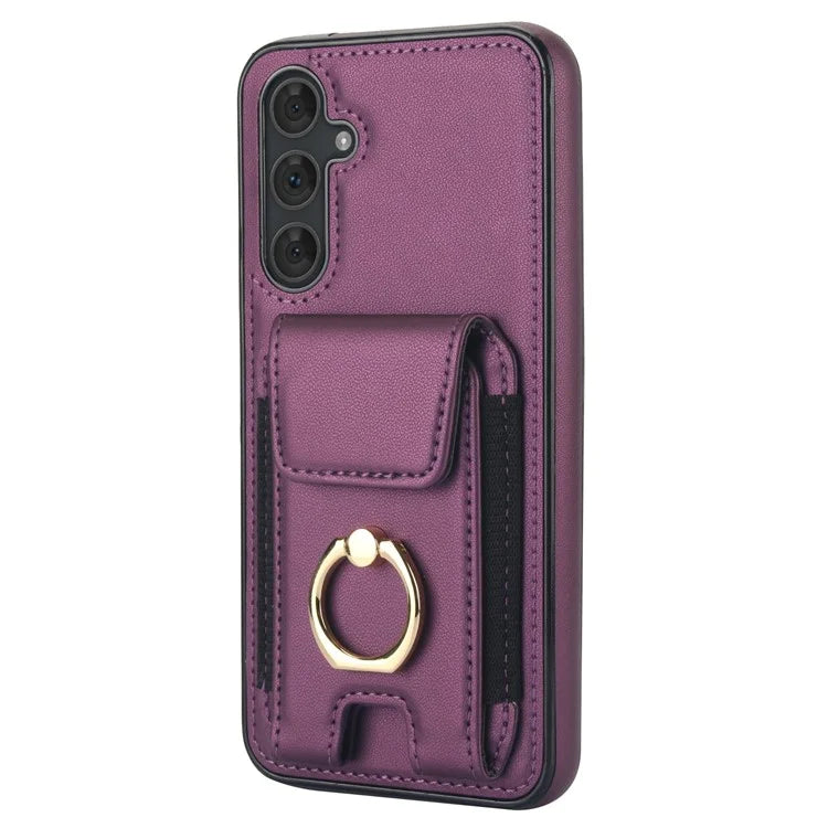For Samsung Galaxy A14 5G / 4G Case Kickstand Card Bag Leather Coated TPU Phone Cover