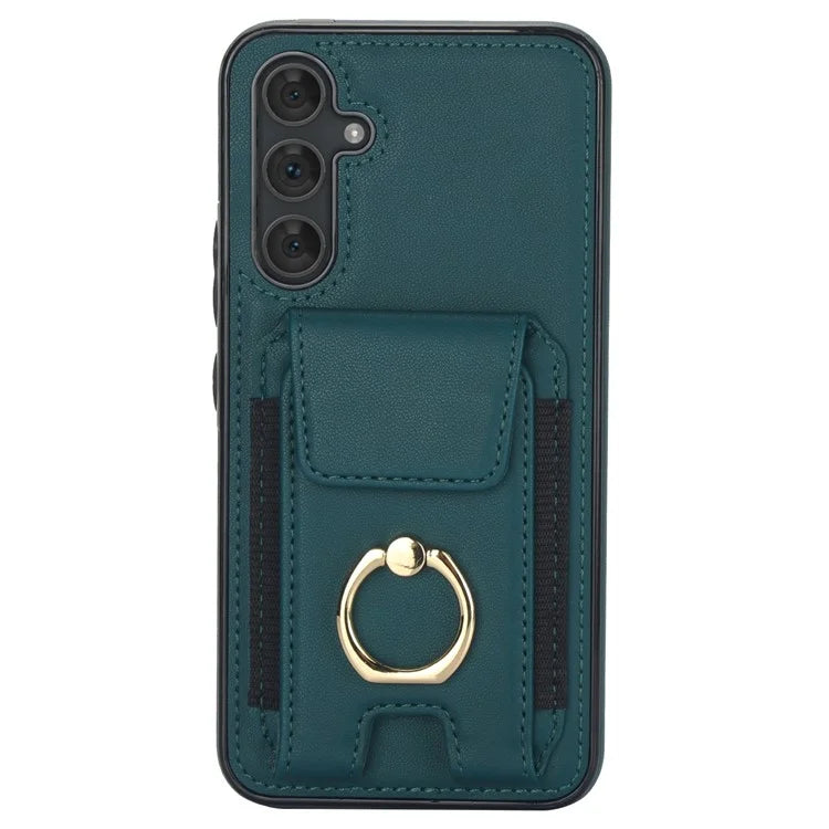For Samsung Galaxy A14 5G / 4G Case Kickstand Card Bag Leather Coated TPU Phone Cover