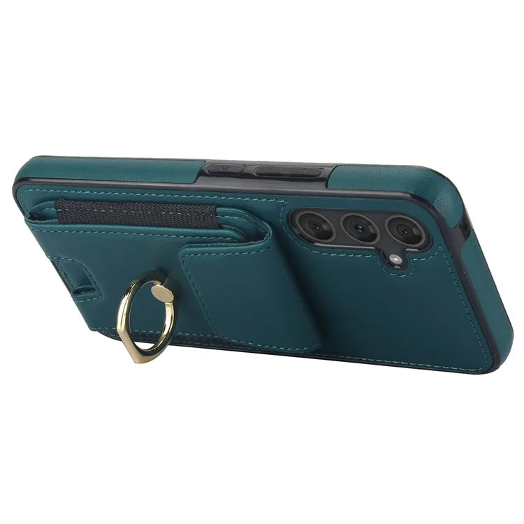 For Samsung Galaxy A14 5G / 4G Case Kickstand Card Bag Leather Coated TPU Phone Cover