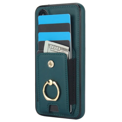 For Samsung Galaxy A14 5G / 4G Case Kickstand Card Bag Leather Coated TPU Phone Cover