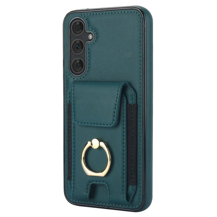 For Samsung Galaxy A14 5G / 4G Case Kickstand Card Bag Leather Coated TPU Phone Cover