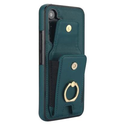 For Samsung Galaxy A14 5G / 4G Case Kickstand Card Bag Leather Coated TPU Phone Cover