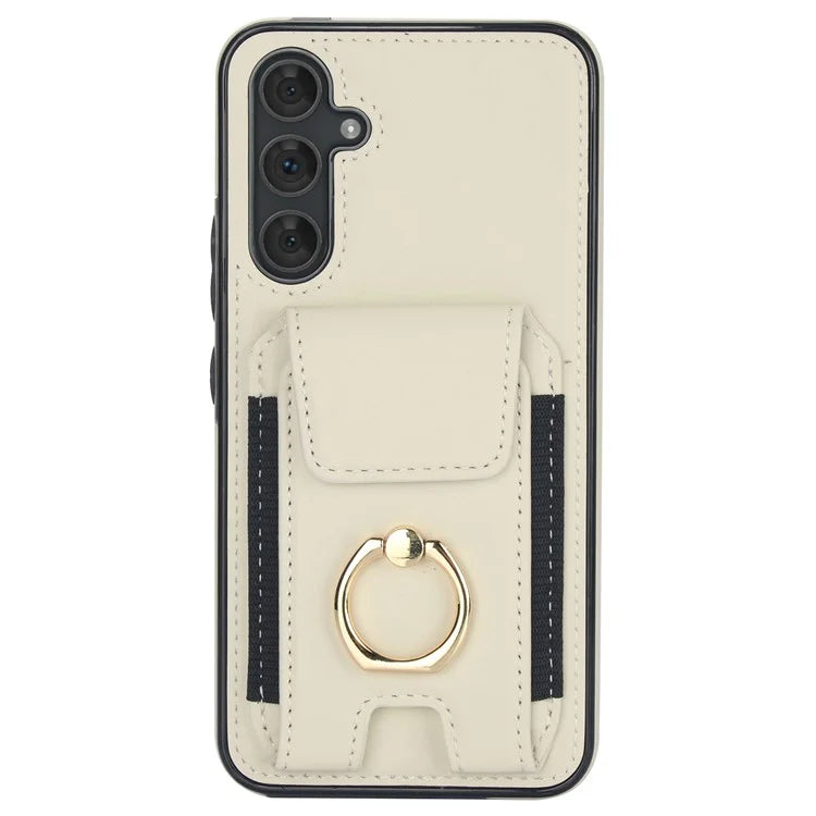 For Samsung Galaxy A14 5G / 4G Case Kickstand Card Bag Leather Coated TPU Phone Cover