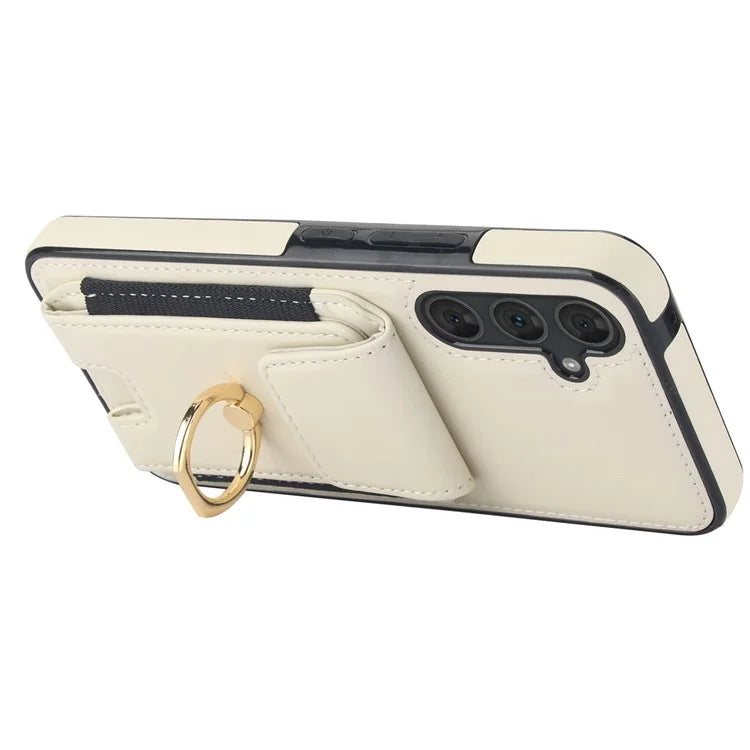 For Samsung Galaxy A14 5G / 4G Case Kickstand Card Bag Leather Coated TPU Phone Cover