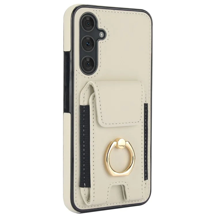 For Samsung Galaxy A14 5G / 4G Case Kickstand Card Bag Leather Coated TPU Phone Cover