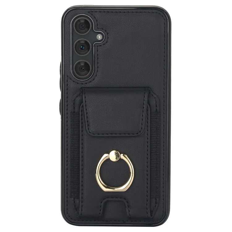 For Samsung Galaxy A14 5G / 4G Case Kickstand Card Bag Leather Coated TPU Phone Cover