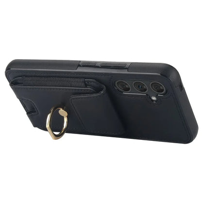 For Samsung Galaxy A14 5G / 4G Case Kickstand Card Bag Leather Coated TPU Phone Cover