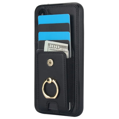 For Samsung Galaxy A14 5G / 4G Case Kickstand Card Bag Leather Coated TPU Phone Cover