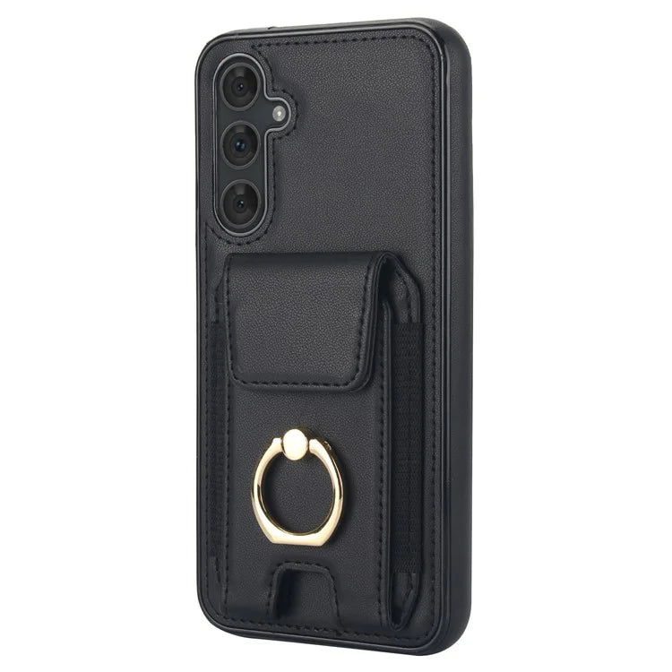 For Samsung Galaxy A14 5G / 4G Case Kickstand Card Bag Leather Coated TPU Phone Cover