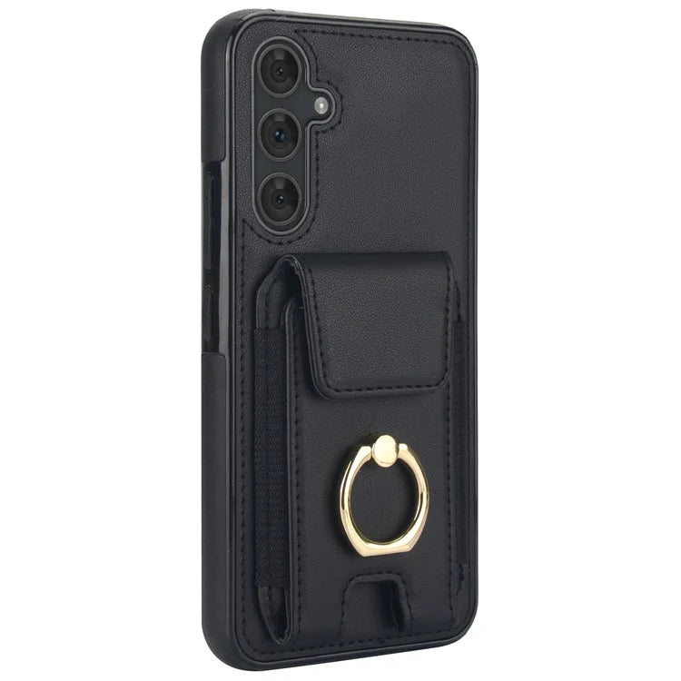 For Samsung Galaxy A14 5G / 4G Case Kickstand Card Bag Leather Coated TPU Phone Cover