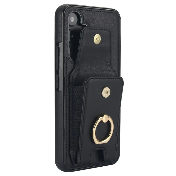 For Samsung Galaxy A14 5G / 4G Case Kickstand Card Bag Leather Coated TPU Phone Cover