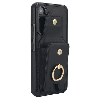 For Samsung Galaxy A14 5G / 4G Case Kickstand Card Bag Leather Coated TPU Phone Cover