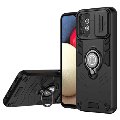 For Samsung Galaxy A32 4G (EU Version) Case PC+TPU Kickstand Phone Cover Slide Camera Lid