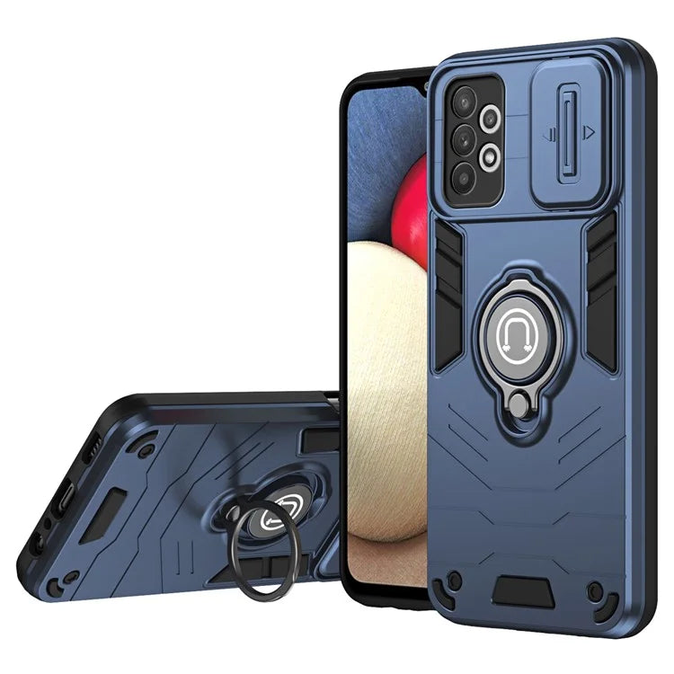 For Samsung Galaxy A32 4G (EU Version) Case PC+TPU Kickstand Phone Cover Slide Camera Lid