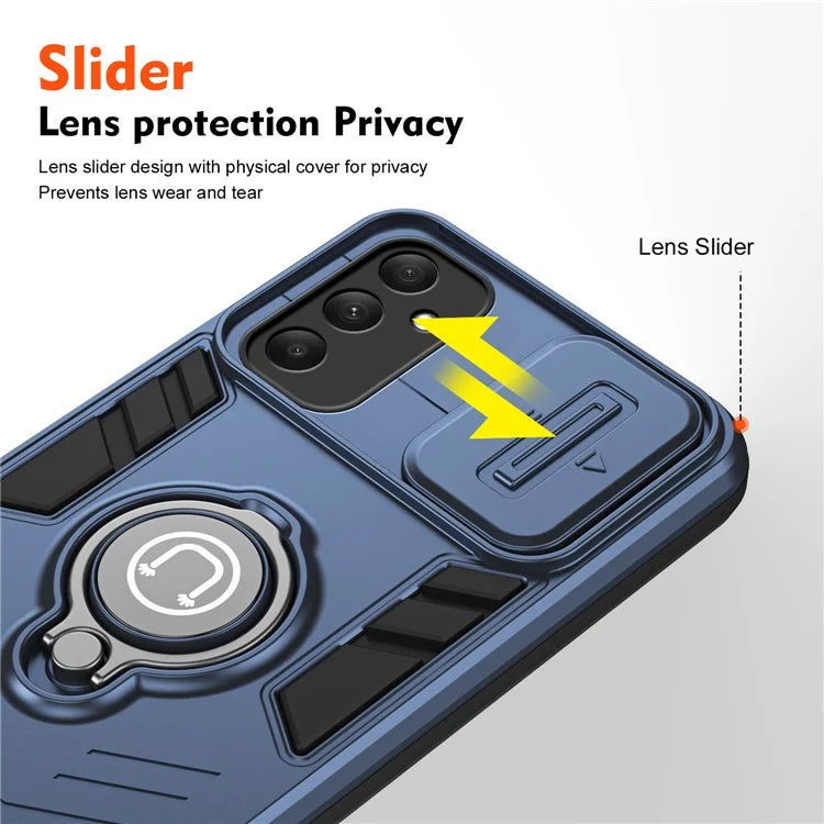 For Samsung Galaxy A35 5G Case PC+TPU Kickstand Phone Shell with Slide Camera Cover