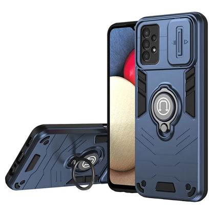 For Samsung Galaxy A13 4G Case PC+TPU Phone Cover with Kickstand and Slide Lens Guard