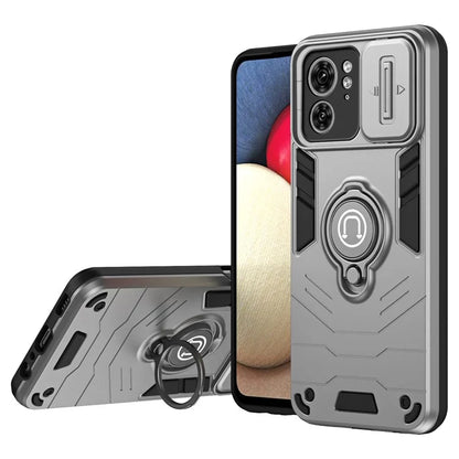 For Motorola Edge 40 5G Case PC+TPU Phone Shell with Kickstand / Lens Cover