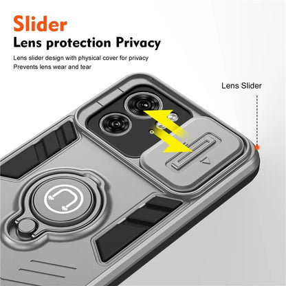 For Motorola Edge 40 5G Case PC+TPU Phone Shell with Kickstand / Lens Cover