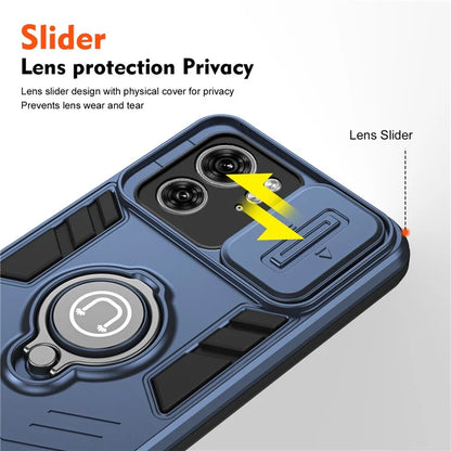 For Motorola Edge 40 5G Case PC+TPU Phone Shell with Kickstand / Lens Cover