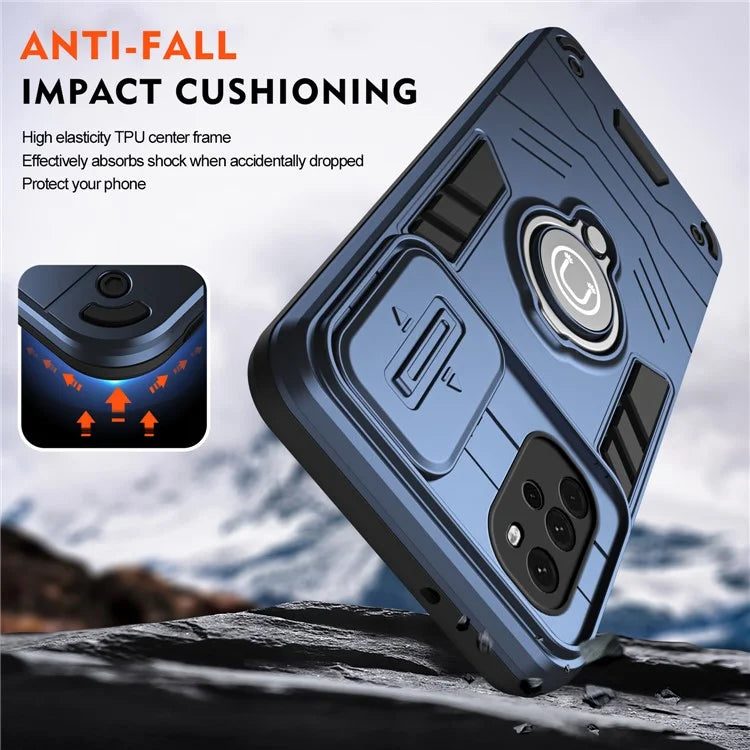 For Motorola Moto G22 Case with Slide Camera Cover PC+TPU Phone Back Shell