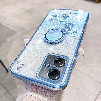 KADEM For Motorola Moto G14 4G Case Rhinestone Glitter TPU Phone Cover with Kickstand