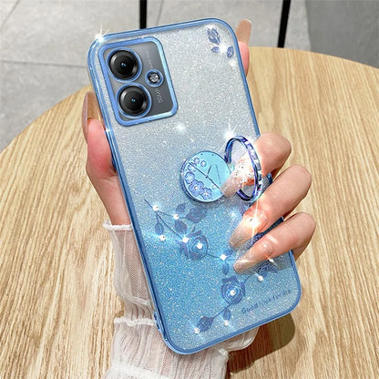 KADEM For Motorola Moto G14 4G Case Rhinestone Glitter TPU Phone Cover with Kickstand