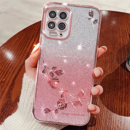 KADEM For Motorola Moto G100 / Edge S Case Glitter Rhinestone Decor TPU Phone Cover