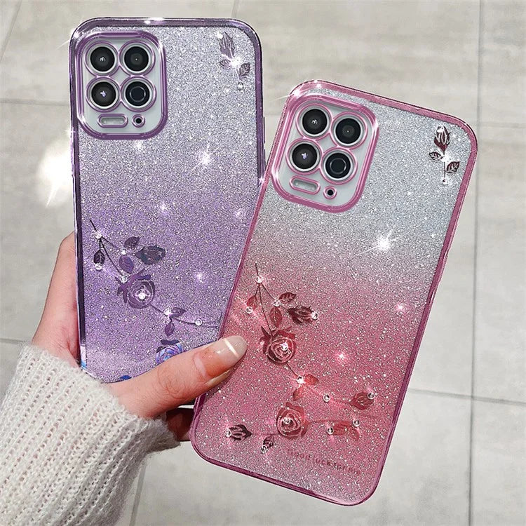 KADEM For Motorola Moto G100 / Edge S Case Glitter Rhinestone Decor TPU Phone Cover