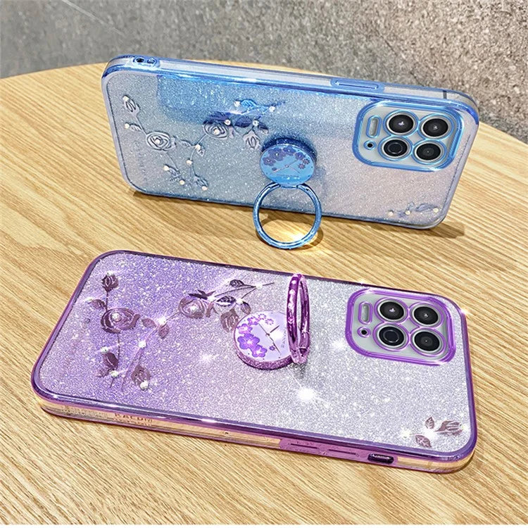 KADEM For Motorola Moto G100 / Edge S Case Rhinestone Glitter TPU Phone Cover with Kickstand