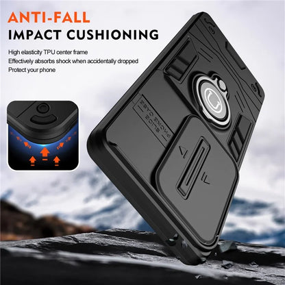 Ring Holder Kickstand Phone Shell for Oppo Reno11 F 5G / F25 Pro 5G Case Slide Lens Lid Phone Cover