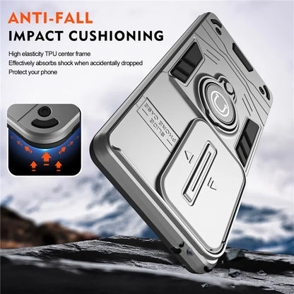 Ring Holder Kickstand Phone Shell for Oppo Reno11 F 5G / F25 Pro 5G Case Slide Lens Lid Phone Cover