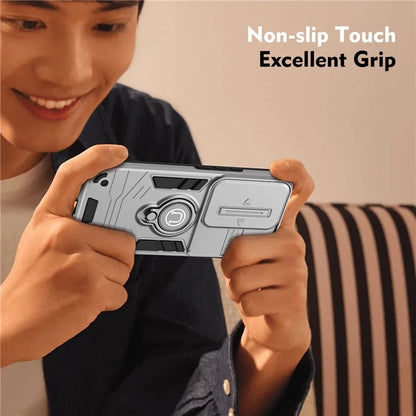 Ring Holder Kickstand Phone Shell for Oppo Reno11 F 5G / F25 Pro 5G Case Slide Lens Lid Phone Cover